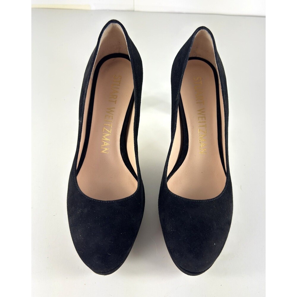 Stuart Weitzman Larsa Suede Platform Women's Black Pump US 7 - Picture 2 of 9